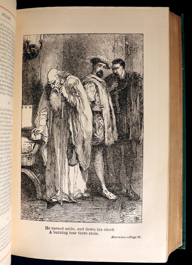 1880 Rare Victorian Book ~  The Poetical Works of Sir Walter Scott, Illustrated.