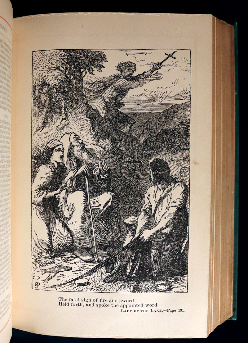 1880 Rare Victorian Book ~  The Poetical Works of Sir Walter Scott, Illustrated.