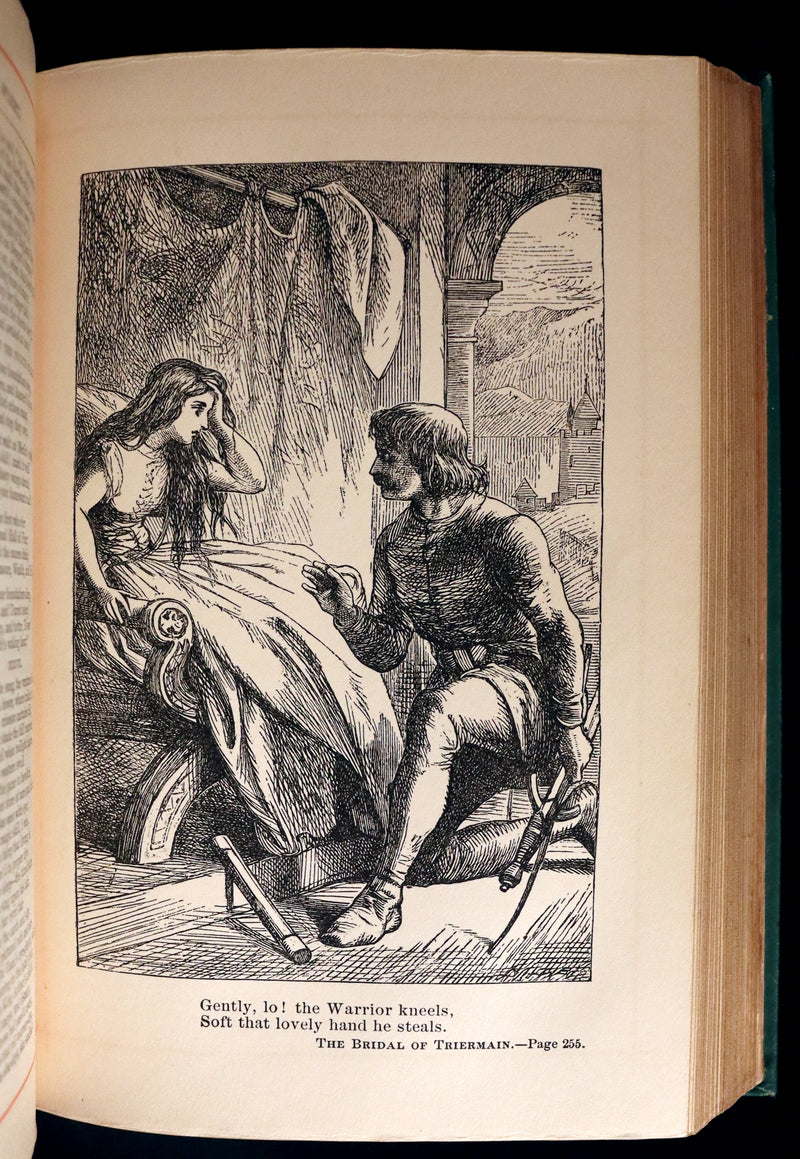 1880 Rare Victorian Book ~  The Poetical Works of Sir Walter Scott, Illustrated.