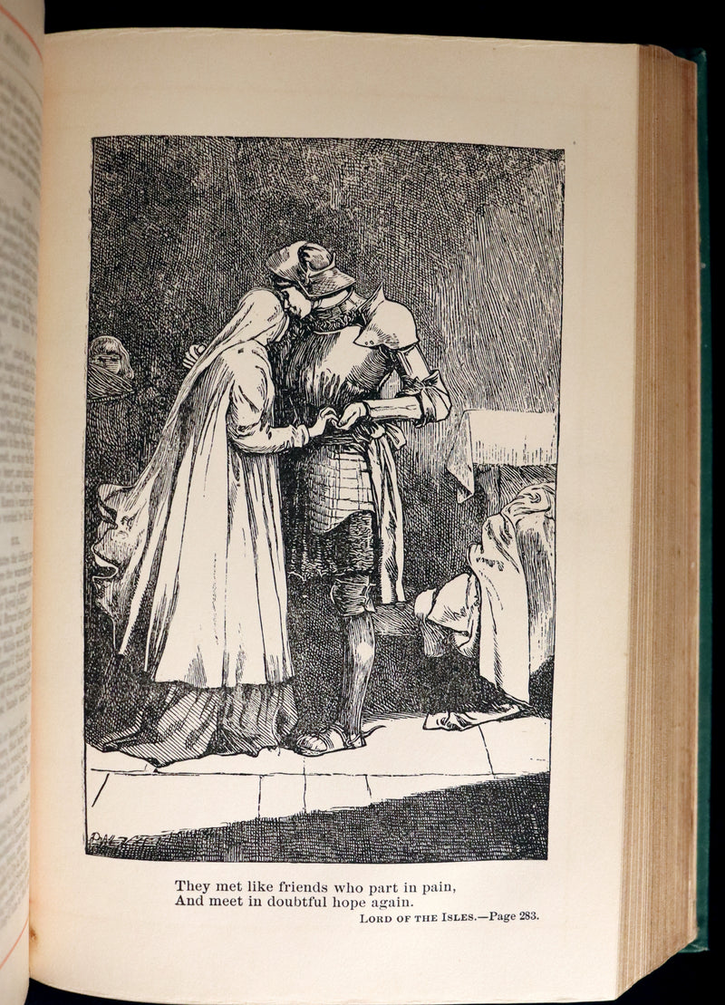 1880 Rare Victorian Book ~  The Poetical Works of Sir Walter Scott, Illustrated.