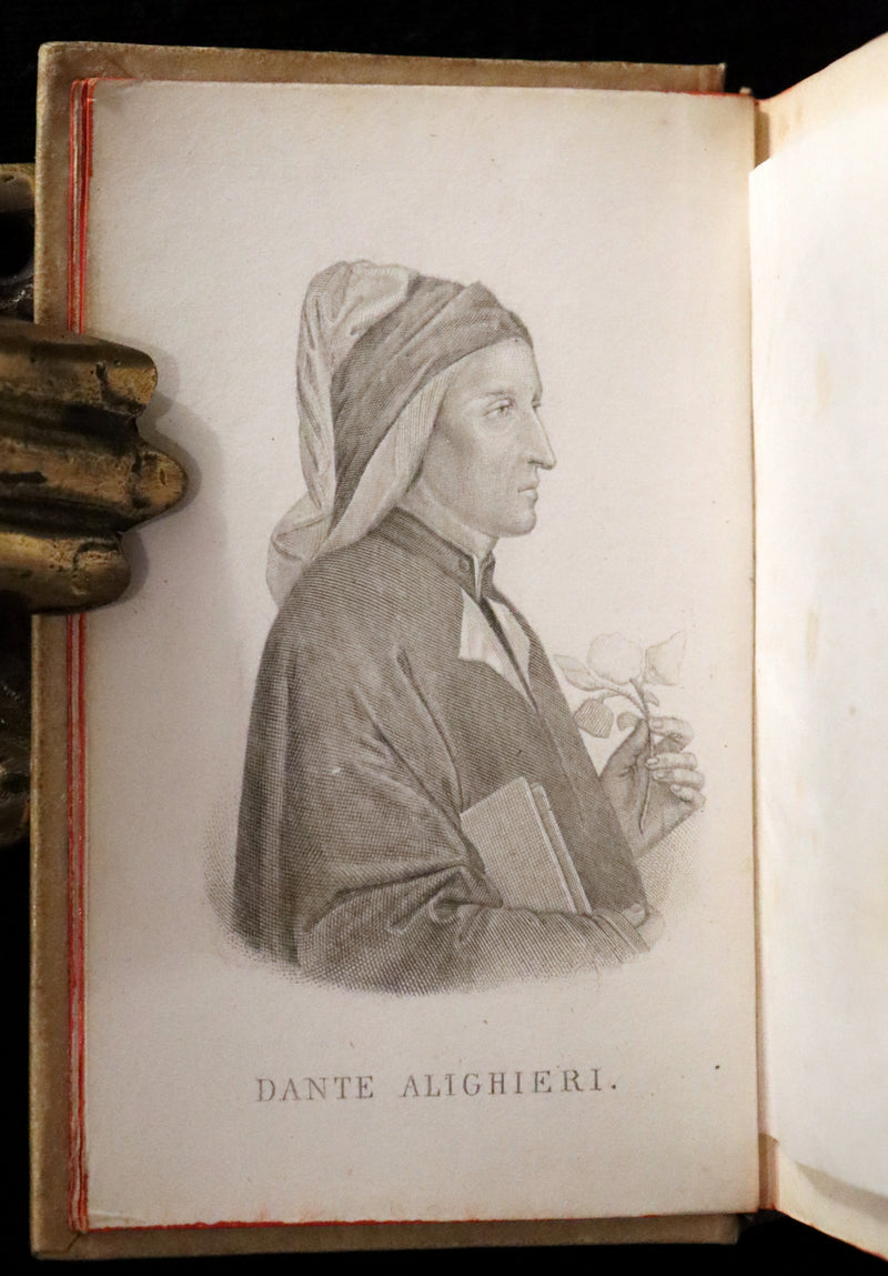 1869 Rare Italian Vellum Book - La Divina Commedia di DANTE ALIGHIERI - Divine Comedy.