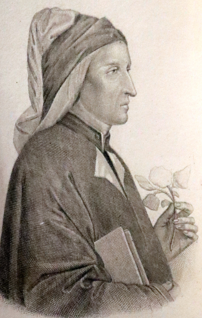 1869 Rare Italian Vellum Book - La Divina Commedia di DANTE ALIGHIERI - Divine Comedy.