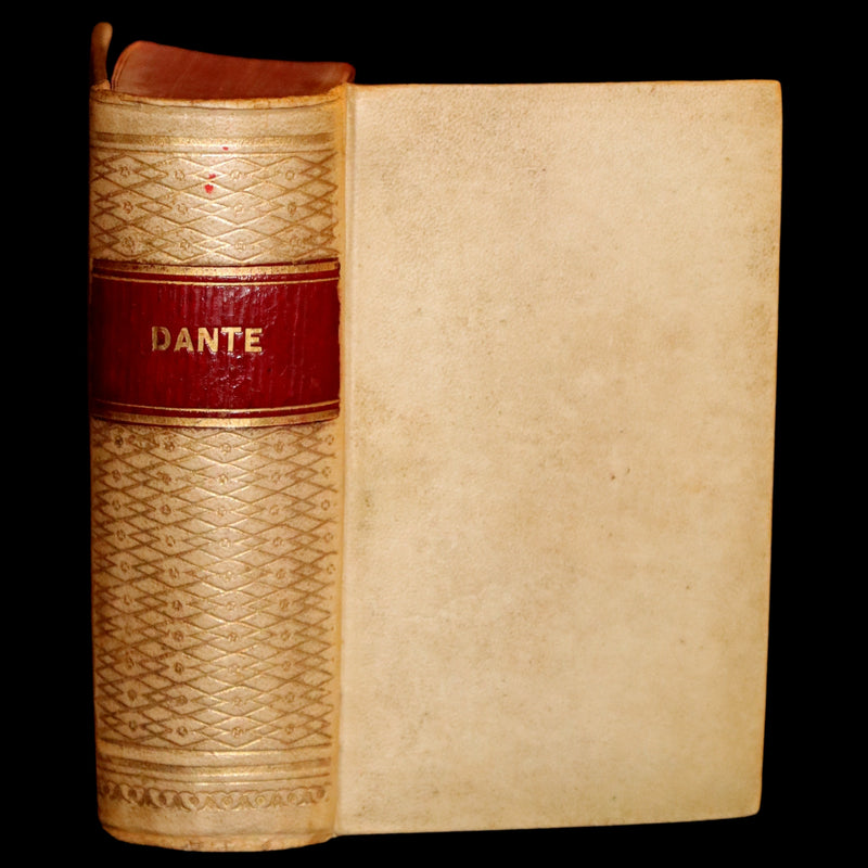 1869 Rare Italian Vellum Book - La Divina Commedia di DANTE ALIGHIERI - Divine Comedy.