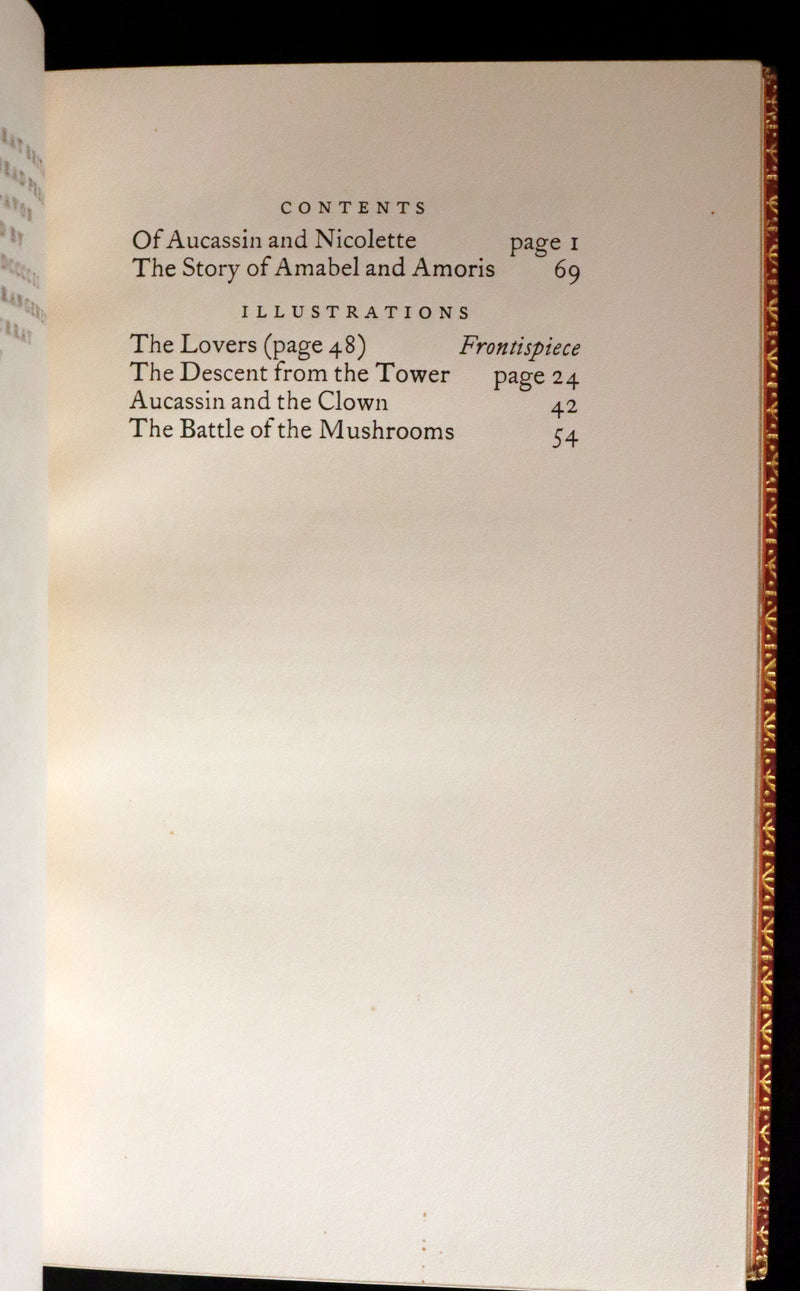 1925 Rare Book in a beautiful Riviere binding - MEDIEVAL HISTORY of Aucassin & Nicolette. Knighthood and Chivalry.