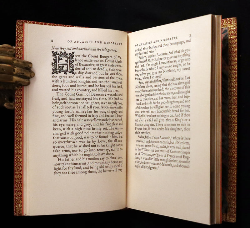 1925 Rare Book in a beautiful Riviere binding - MEDIEVAL HISTORY of Aucassin & Nicolette. Knighthood and Chivalry.