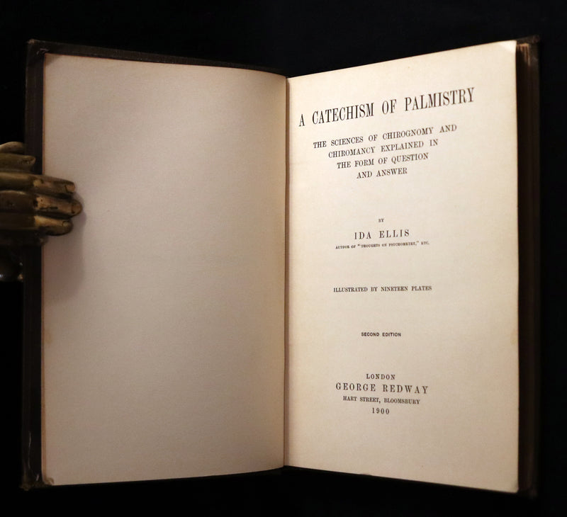 1900 Scarce CHIROMANCY Book - A Catechism of PALMISTRY by Ida Ellis. Illustrated.
