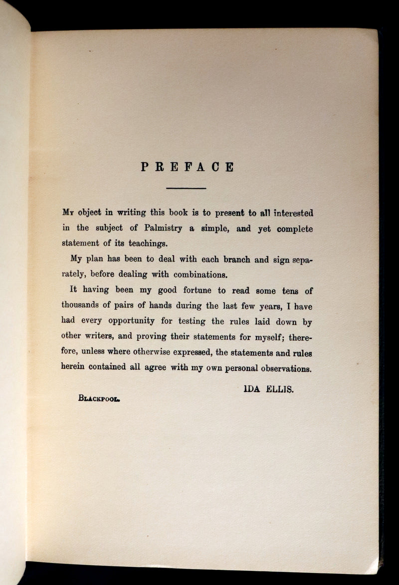 1900 Scarce CHIROMANCY Book - A Catechism of PALMISTRY by Ida Ellis. Illustrated.