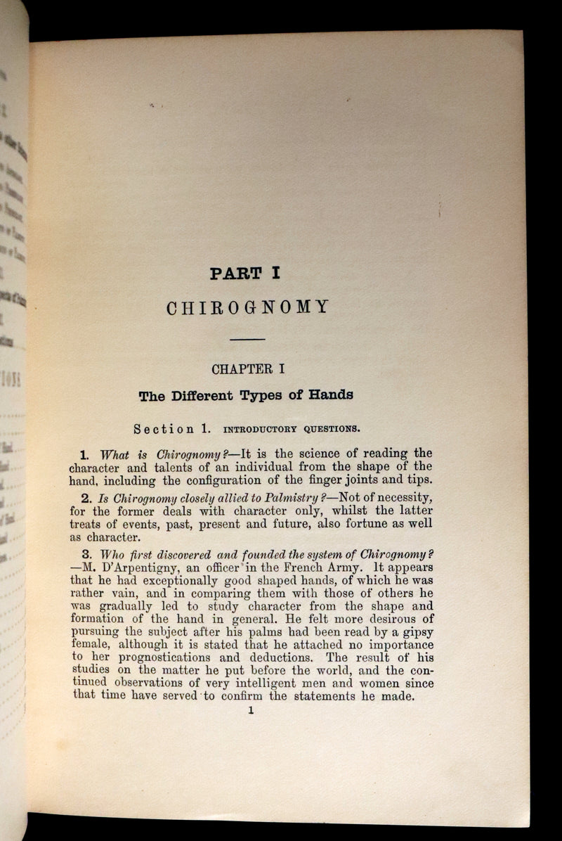 1900 Scarce CHIROMANCY Book - A Catechism of PALMISTRY by Ida Ellis. Illustrated.