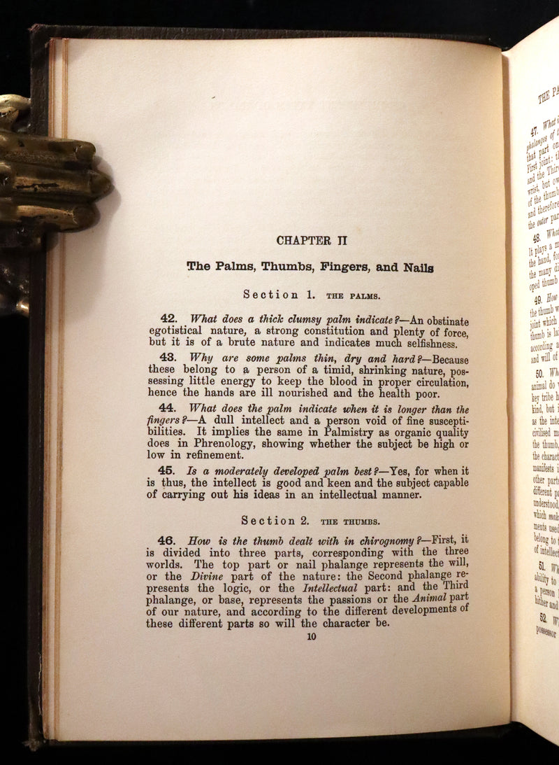 1900 Scarce CHIROMANCY Book - A Catechism of PALMISTRY by Ida Ellis. Illustrated.