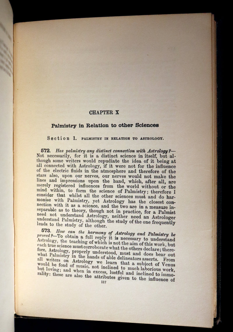 1900 Scarce CHIROMANCY Book - A Catechism of PALMISTRY by Ida Ellis. Illustrated.