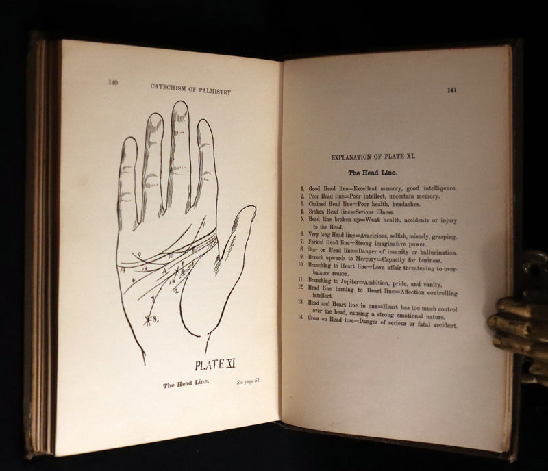 1900 Scarce CHIROMANCY Book - A Catechism of PALMISTRY by Ida Ellis. Illustrated.