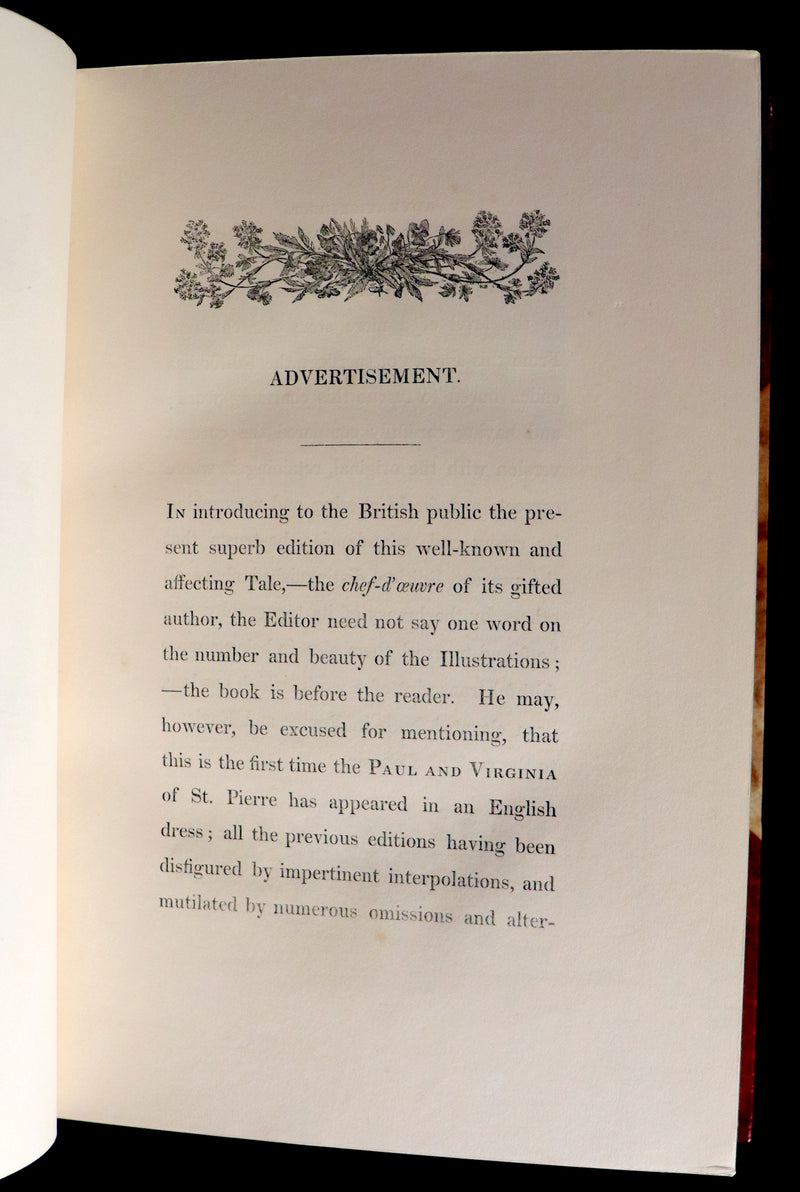 1839 1stED in a Bayntun Binding - PAUL and VIRGINIA on the Island of Mauritius by Bernardin De St Pierre.