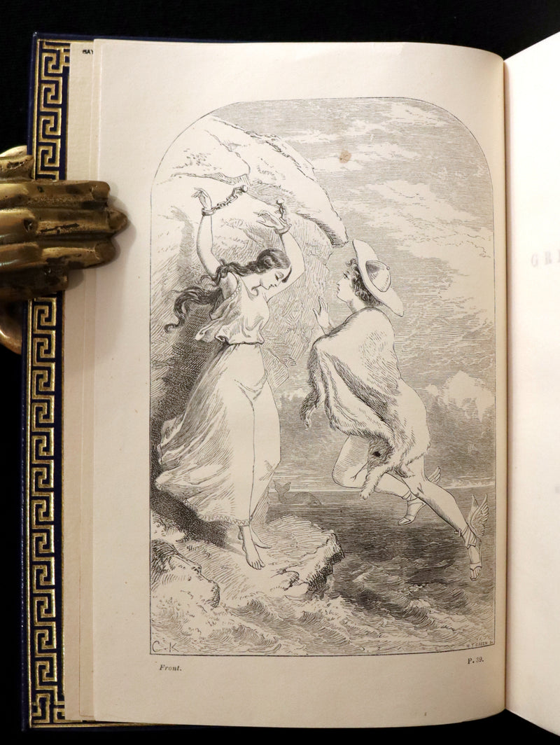 1856 First Edition in a Bayntun Binding - The Heroes or GREEK FAIRY TALES by Charles Kingsley. Illustrated.