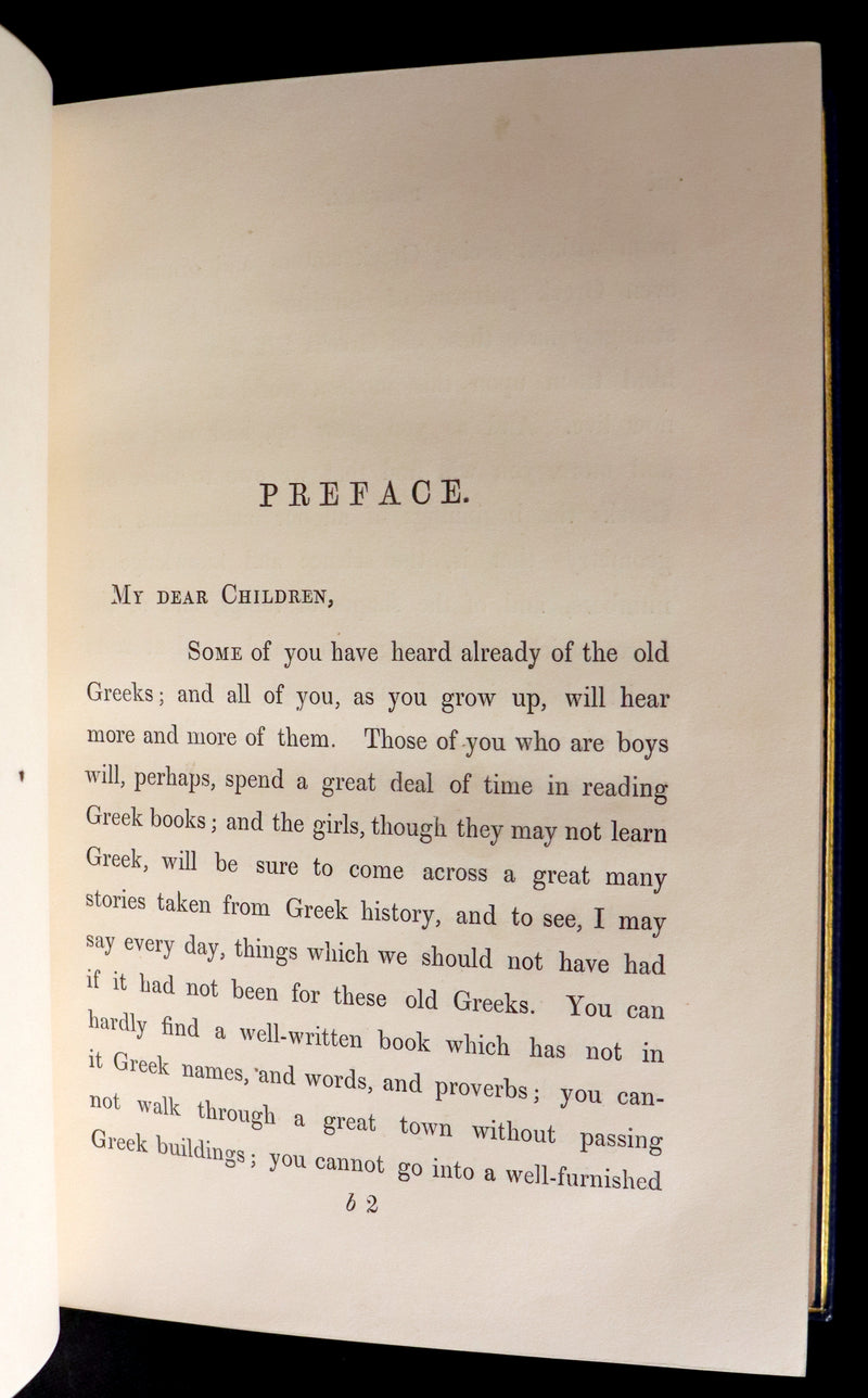 1856 First Edition in a Bayntun Binding - The Heroes or GREEK FAIRY TALES by Charles Kingsley. Illustrated.