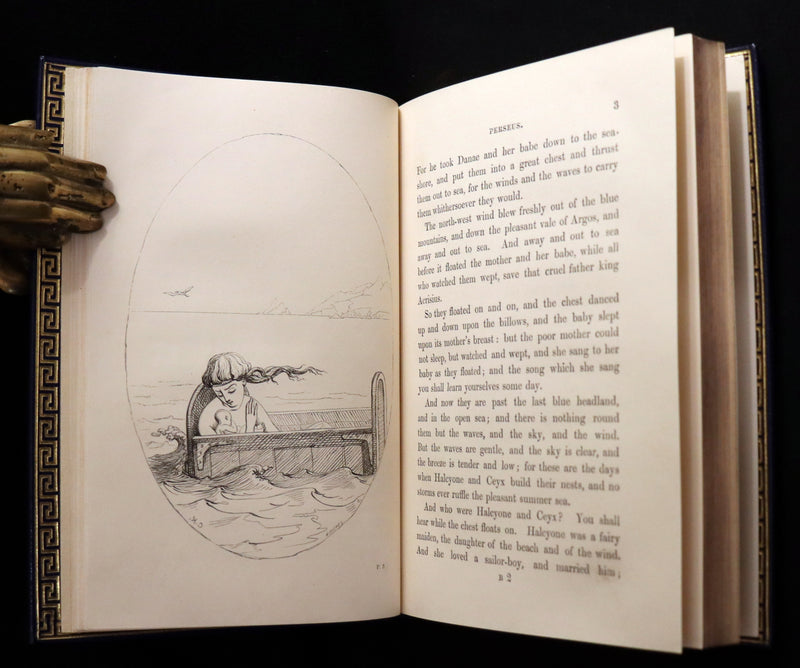 1856 First Edition in a Bayntun Binding - The Heroes or GREEK FAIRY TALES by Charles Kingsley. Illustrated.