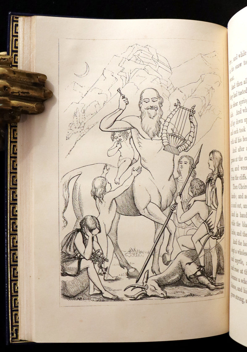1856 First Edition in a Bayntun Binding - The Heroes or GREEK FAIRY TALES by Charles Kingsley. Illustrated.