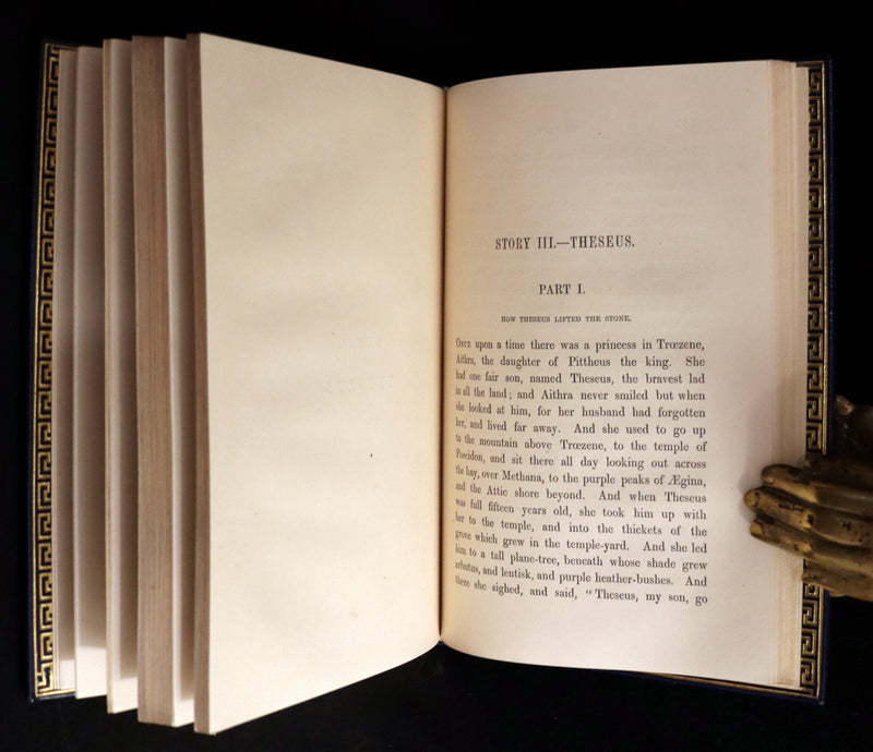 1856 First Edition in a Bayntun Binding - The Heroes or GREEK FAIRY TALES by Charles Kingsley. Illustrated.