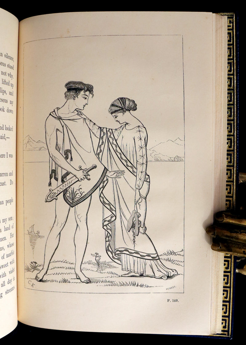 1856 First Edition in a Bayntun Binding - The Heroes or GREEK FAIRY TALES by Charles Kingsley. Illustrated.