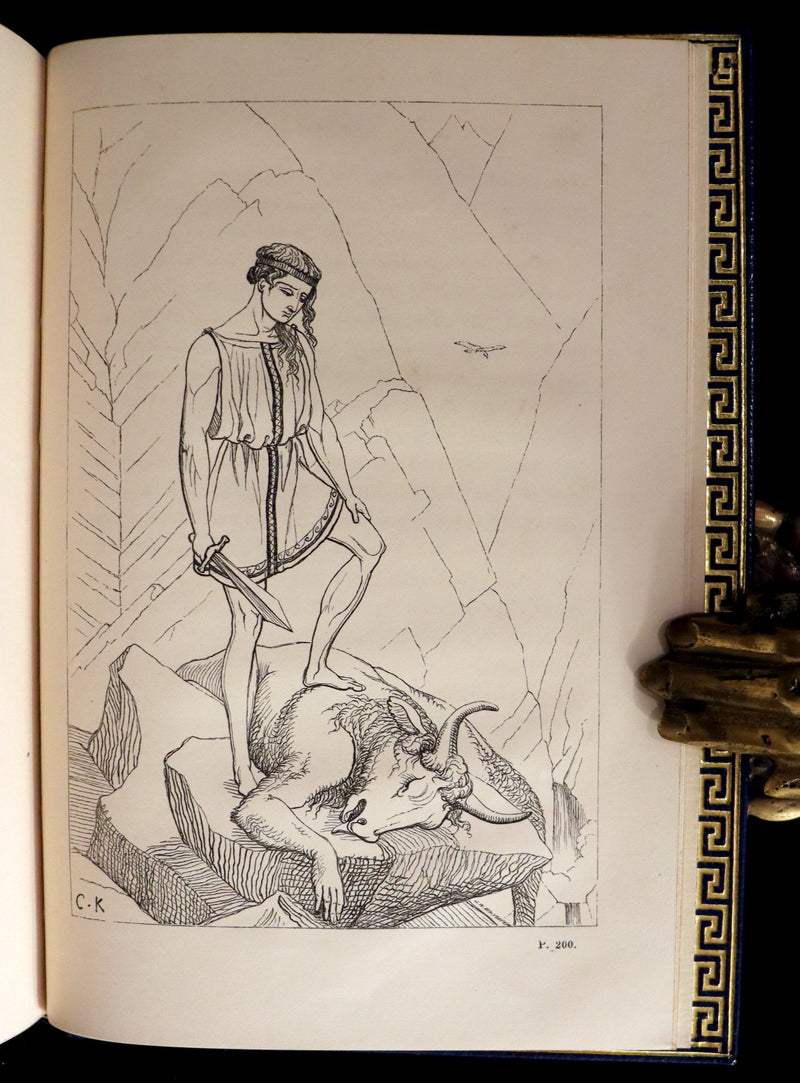 1856 First Edition in a Bayntun Binding - The Heroes or GREEK FAIRY TALES by Charles Kingsley. Illustrated.