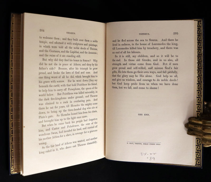 1856 First Edition in a Bayntun Binding - The Heroes or GREEK FAIRY TALES by Charles Kingsley. Illustrated.