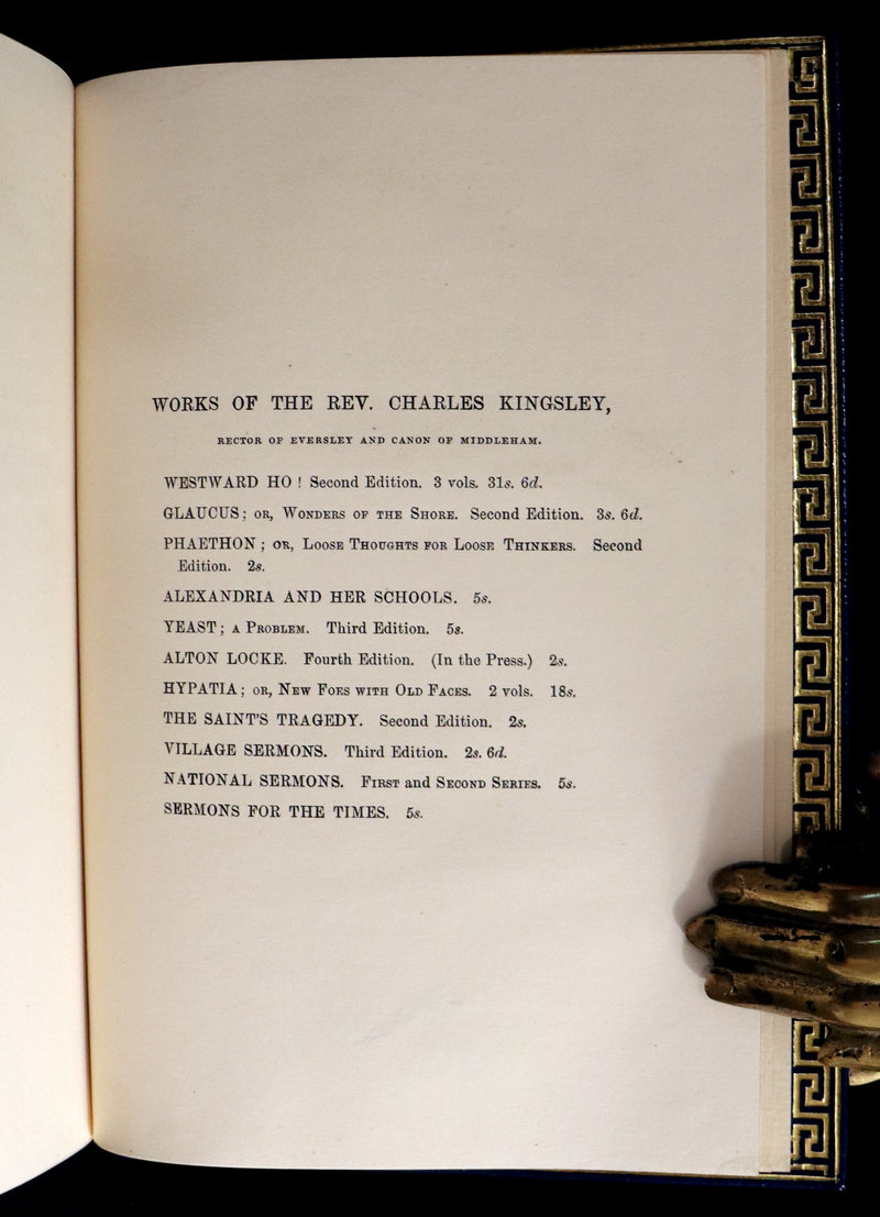 1856 First Edition in a Bayntun Binding - The Heroes or GREEK FAIRY TALES by Charles Kingsley. Illustrated.