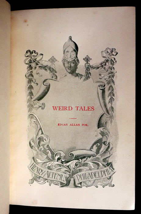 1895 Rare Book - Weird Tales by Edgar Allan POE Illustrated (Black Cat, Pit & Pendulum, Tell-Tale Heart, Gold Bug, ...).