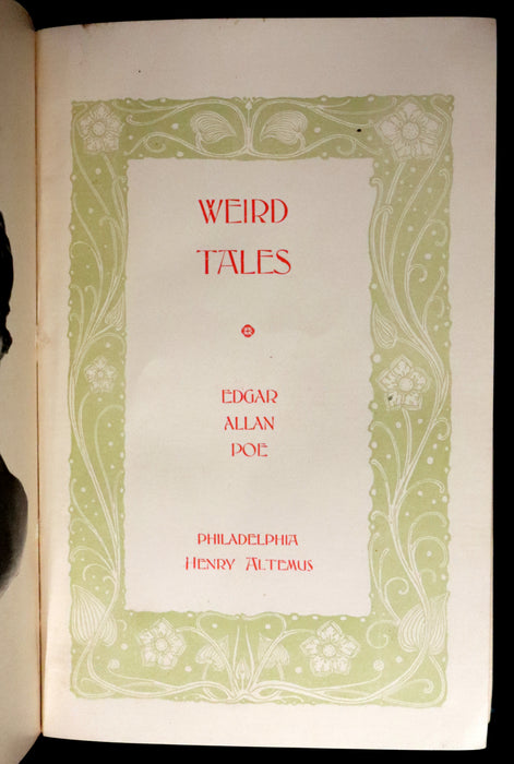 1895 Rare Book - Weird Tales by Edgar Allan POE Illustrated (Black Cat, Pit & Pendulum, Tell-Tale Heart, Gold Bug, ...).