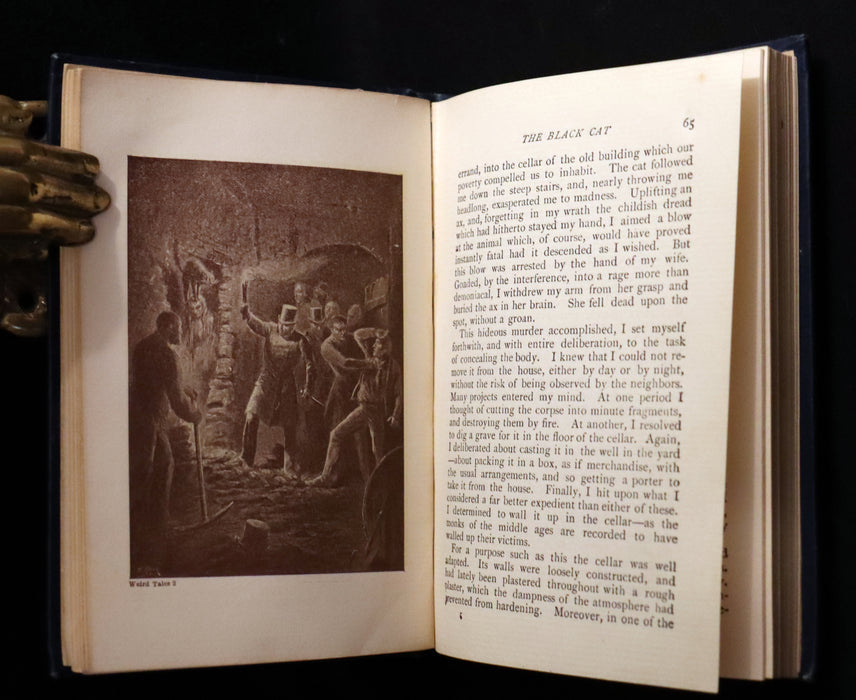 1895 Rare Book - Weird Tales by Edgar Allan POE Illustrated (Black Cat, Pit & Pendulum, Tell-Tale Heart, Gold Bug, ...).