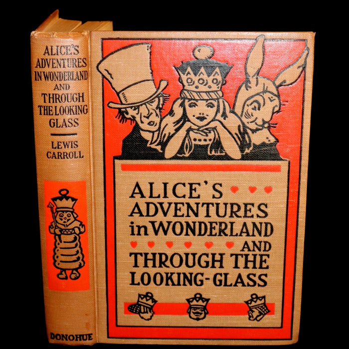 1900 Rare Donohue Edition - Alice's Adventures in Wonderland & Through the Looking-Glass by Lewis Carroll.