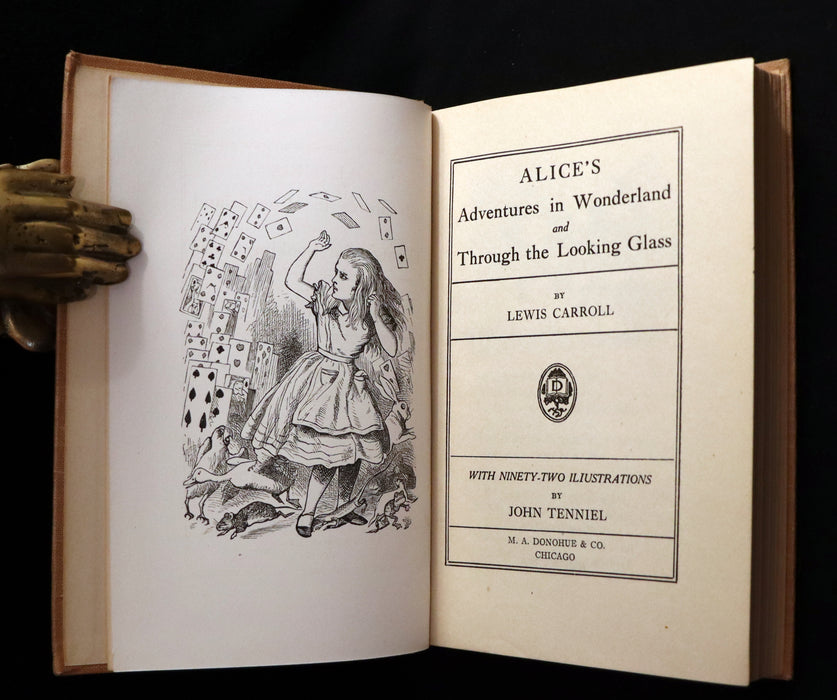 1900 Rare Donohue Edition - Alice's Adventures in Wonderland & Through the Looking-Glass by Lewis Carroll.