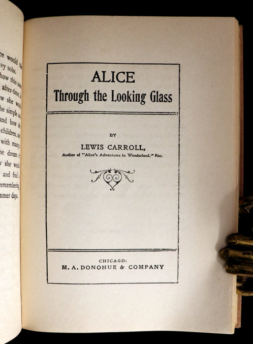 1900 Rare Donohue Edition - Alice's Adventures in Wonderland & Through the Looking-Glass by Lewis Carroll.