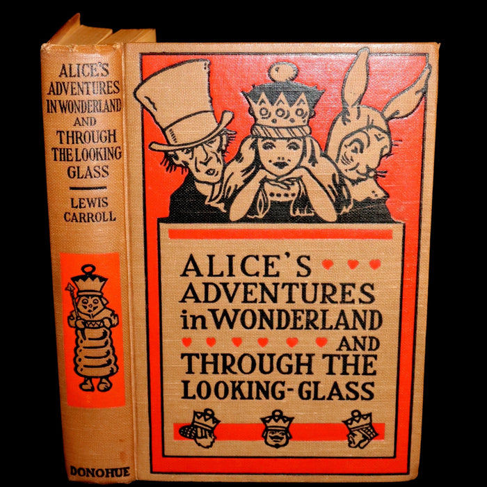 1900 Rare Donohue Edition - Alice's Adventures in Wonderland & Through the Looking-Glass by Lewis Carroll.