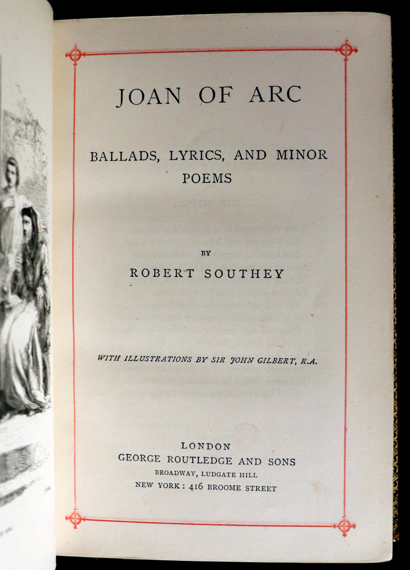1865 Rare Victorian Book - JOAN OF ARC and Poems by Robert Southey Illustrated by John Gilbert.