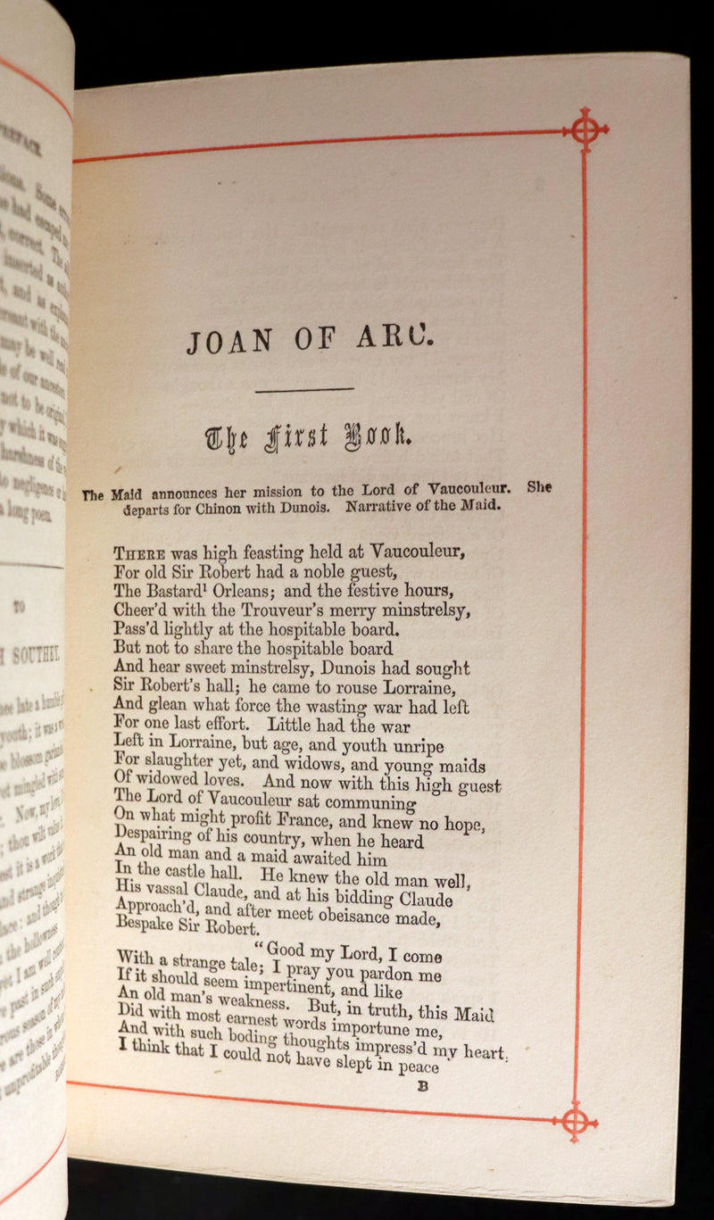 1865 Rare Victorian Book - JOAN OF ARC and Poems by Robert Southey Illustrated by John Gilbert.