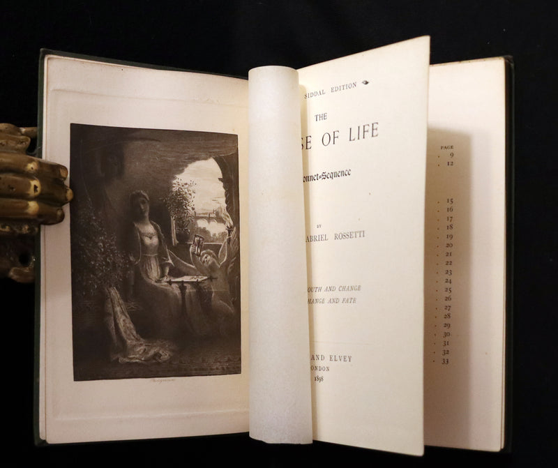 1898 Scarce Pre-Raphaelite Book set - Works of Dante Gabriel Rossetti - Siddal Edition with Bookcase.