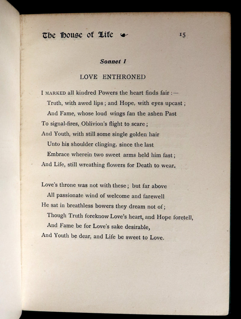 1898 Scarce Pre-Raphaelite Book set - Works of Dante Gabriel Rossetti - Siddal Edition with Bookcase.