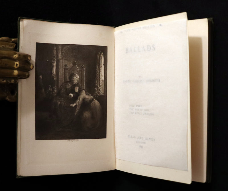 1898 Scarce Pre-Raphaelite Book set - Works of Dante Gabriel Rossetti - Siddal Edition with Bookcase.