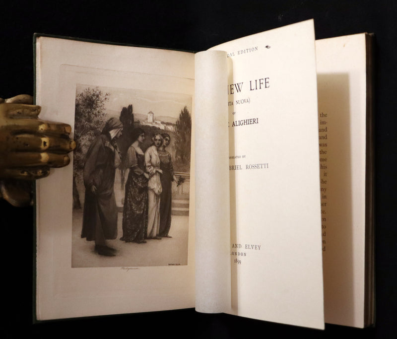 1898 Scarce Pre-Raphaelite Book set - Works of Dante Gabriel Rossetti - Siddal Edition with Bookcase.