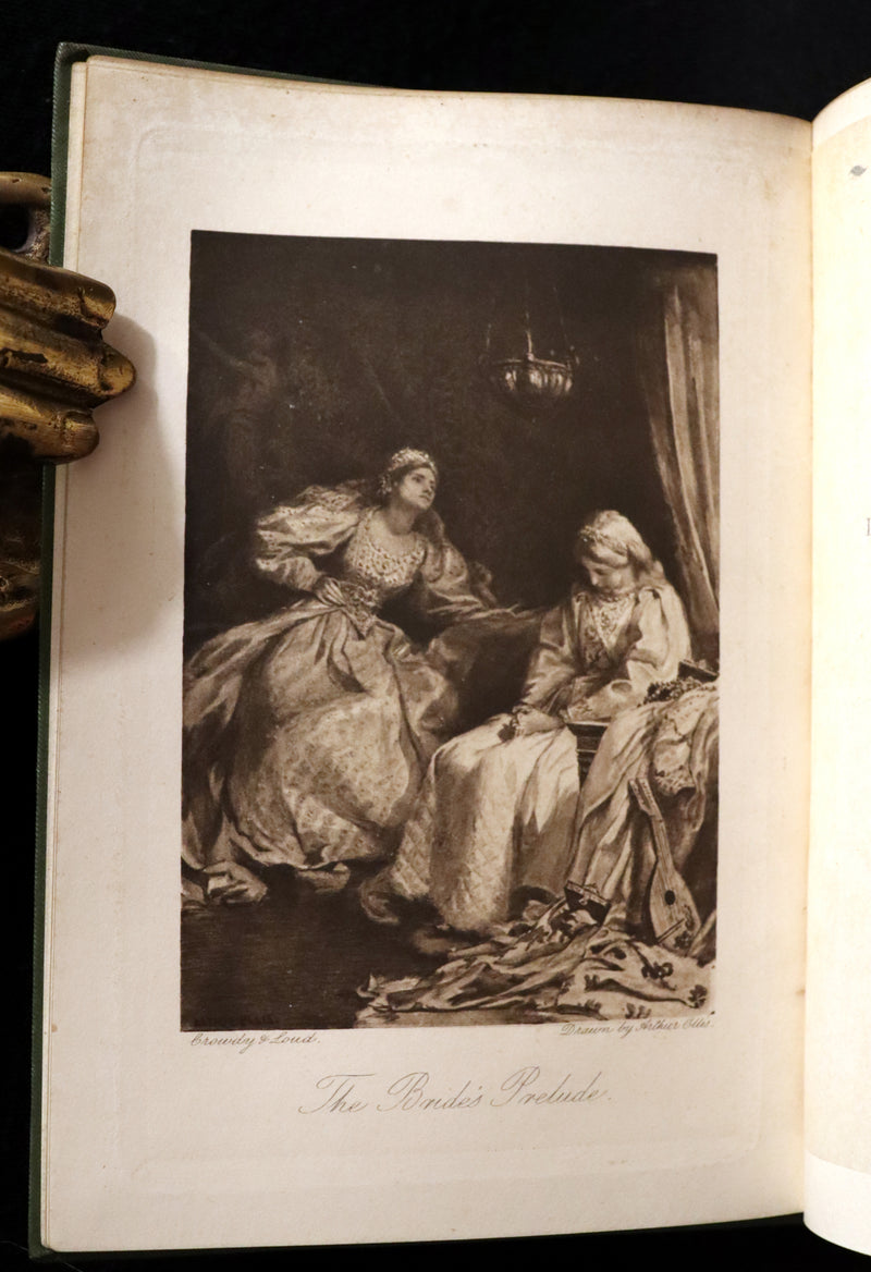 1898 Scarce Pre-Raphaelite Book set - Works of Dante Gabriel Rossetti - Siddal Edition with Bookcase.