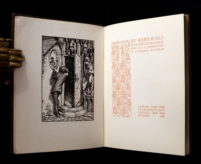 1896 Rare First Edition Book on Werewolves - THE WERE-WOLF by Clemence Housman. Illustrated.