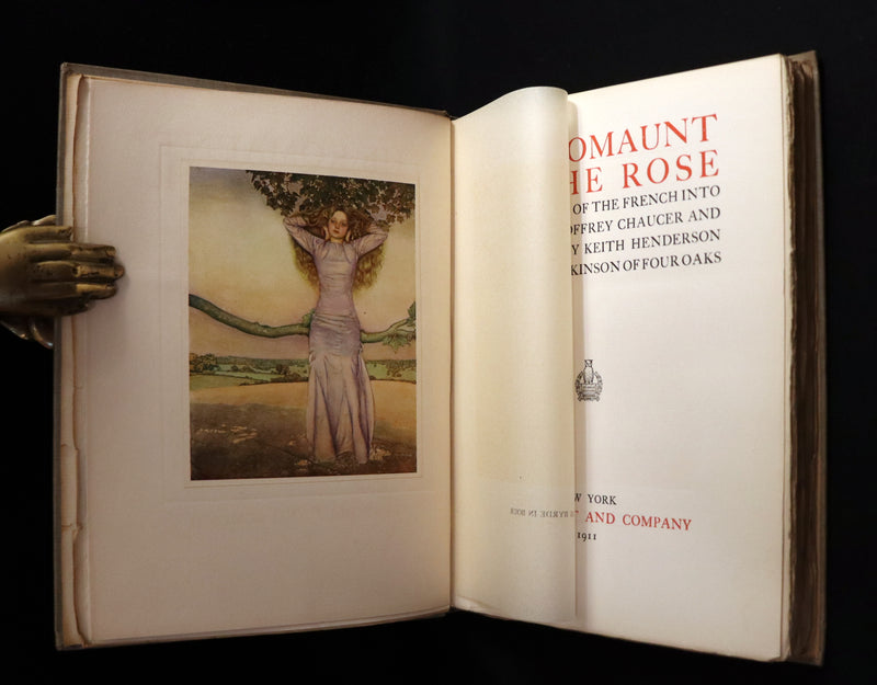1911 First Illustrated Edition by Keith Henderson - The Romaunt of the Rose by Chaucer. A Medieval Poem.