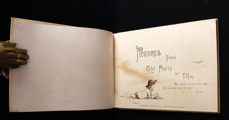 1883 Scarce Victorian Book -  Pictures from the Poets illustrated by T. Pym (Clara Creed). First Edition.