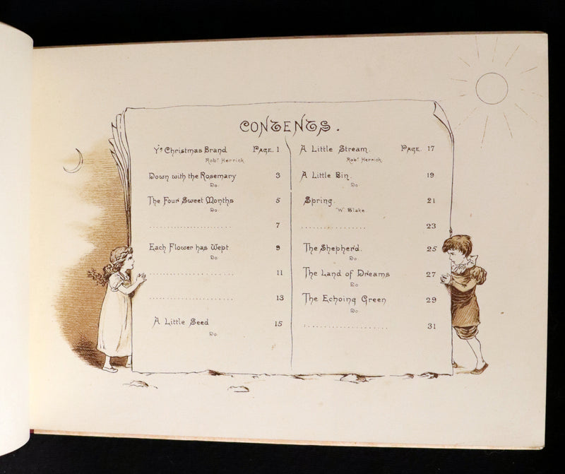 1883 Scarce Victorian Book -  Pictures from the Poets illustrated by T. Pym (Clara Creed). First Edition.