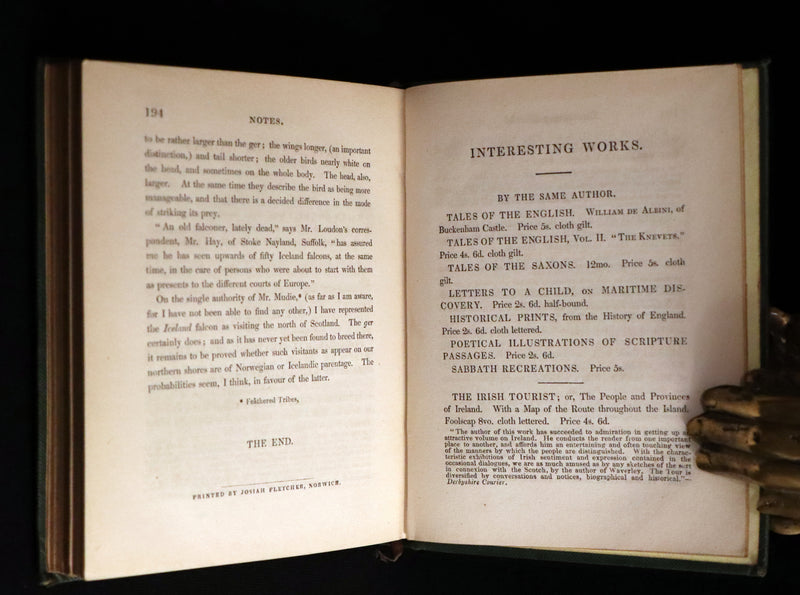 1840 Rare Ornithology book for Children ~ THE BOY AND THE BIRDS by Emily Taylor illustrated by Thomas Landseer.