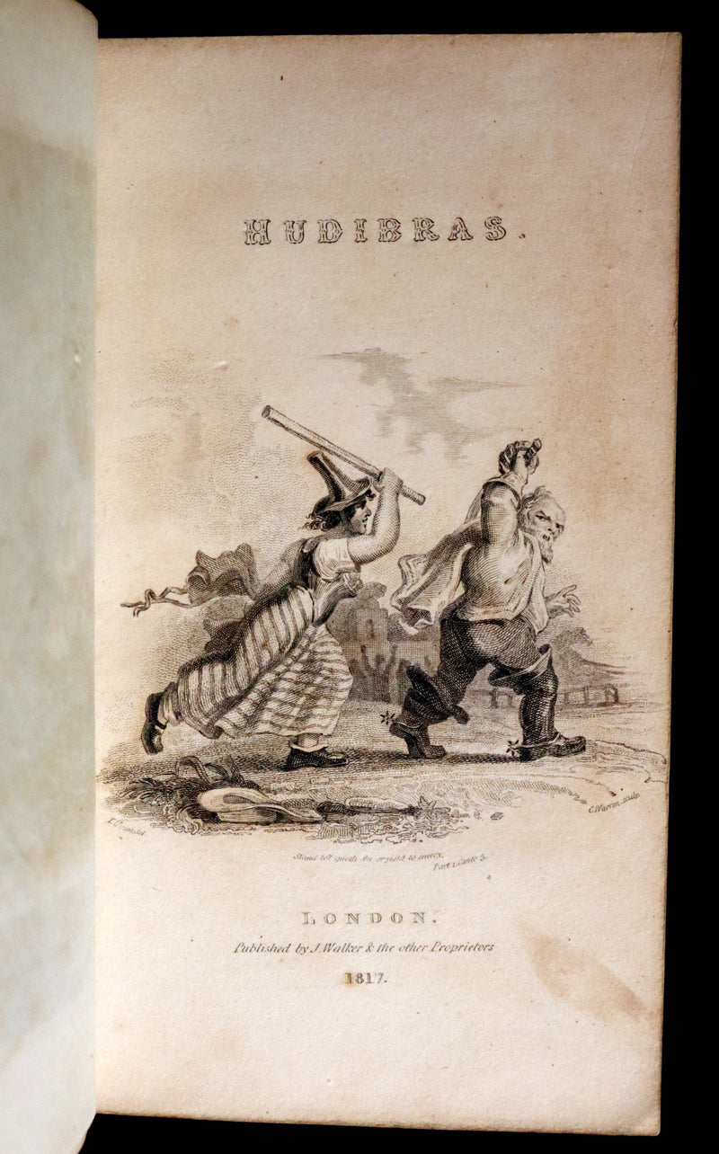 1817 Rare Knightly Adventures Book - HUDIBRAS, in Three Parts, written in the Time of the Late Wars by Samuel Butler.