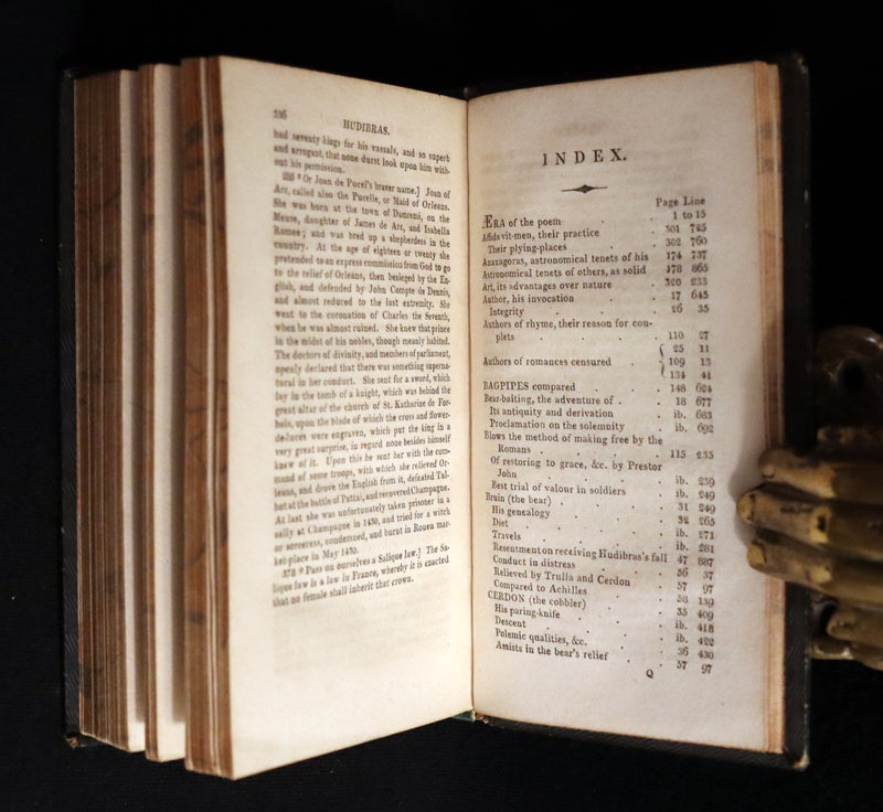 1817 Rare Knightly Adventures Book - HUDIBRAS, in Three Parts, written in the Time of the Late Wars by Samuel Butler.
