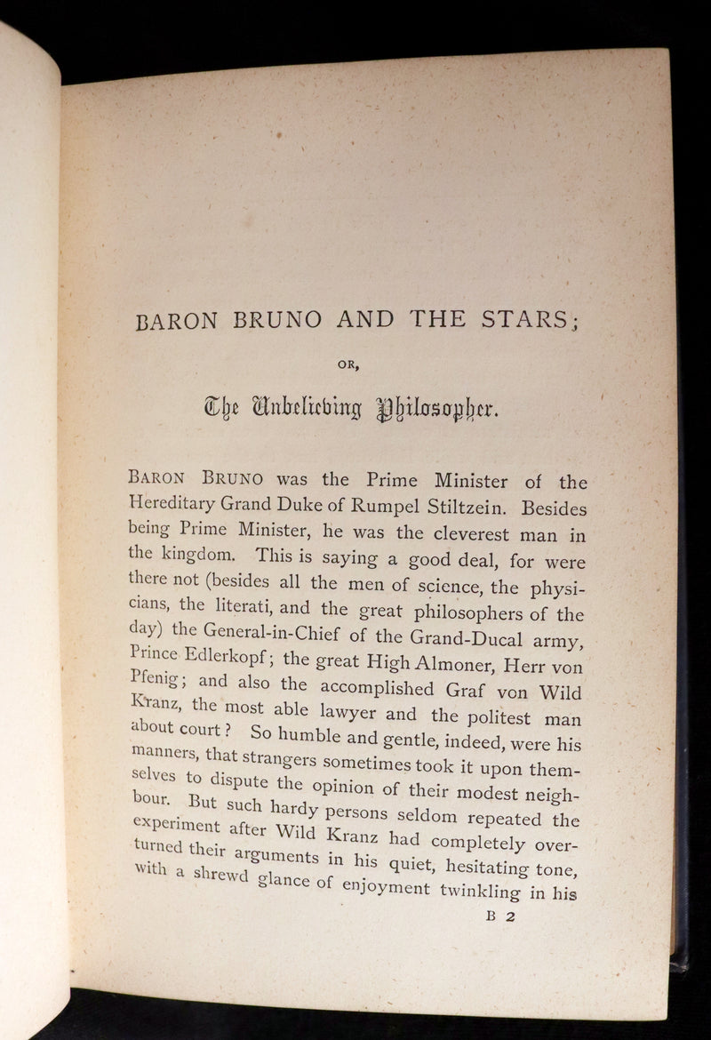 1875 Scarce First Edition - BARON BRUNO, or, The Unbelieving Philosopher and other Fairy Stories by Louisa Morgan.