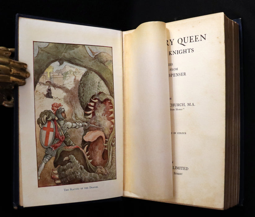 1910 Scarce Book ~ THE FAERY QUEEN and her Knights, Stories from Spencer By A. J. Church. Illustrated.