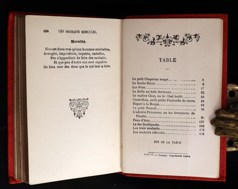1865 Scarce illustrated French Book ~ Contes des Fees by Charles Perrault - Fairy Tales.
