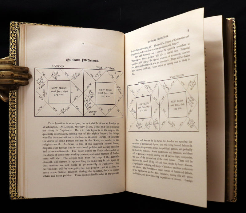 1898 Scarce Book bound by Zaehnsdorf for Asprey - MODERN ASTROLOGY - The Astrologers' Magazine by Alan Leo. Copy of Governor Charles Edison.